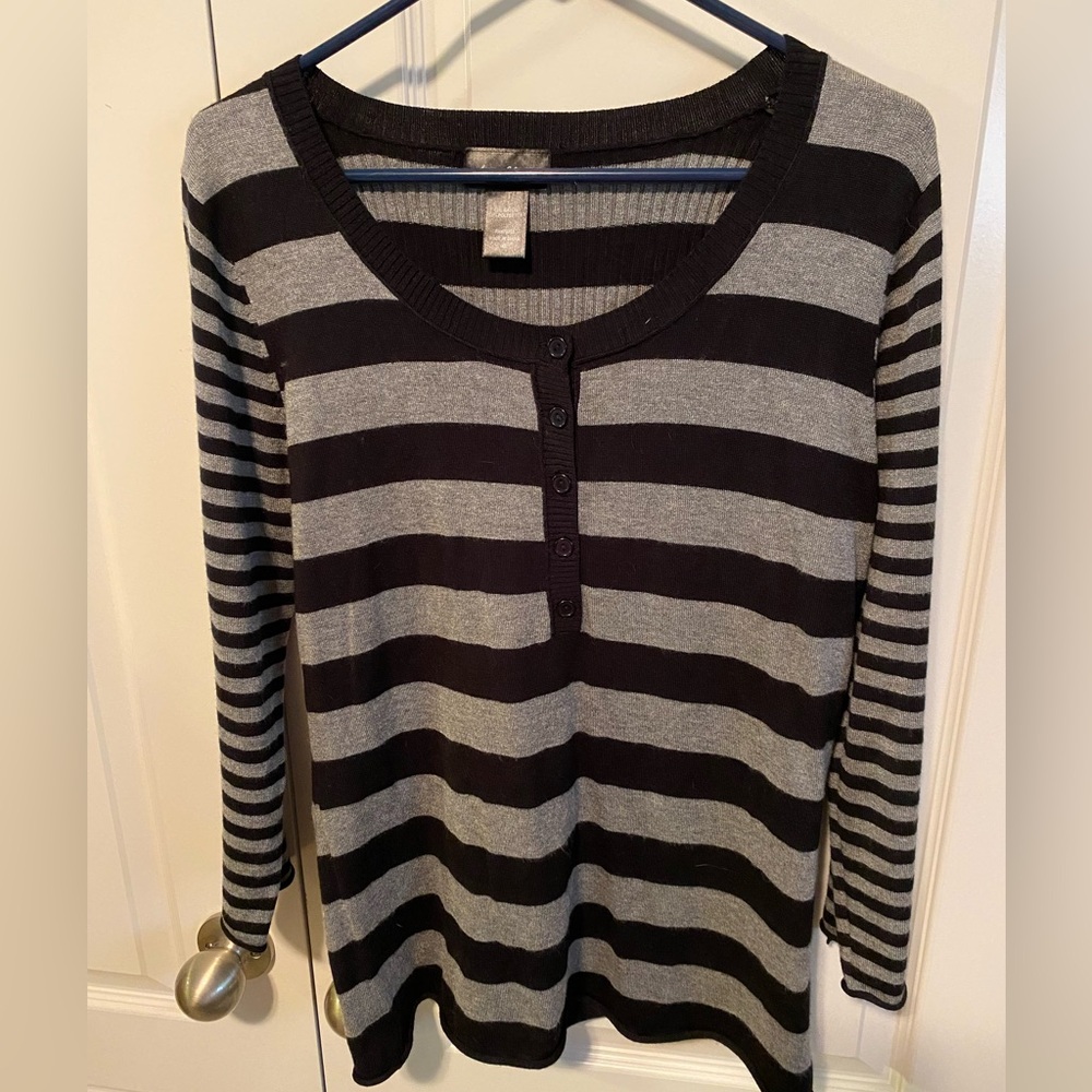 Love Always Black/Grey Sweater Sz XL